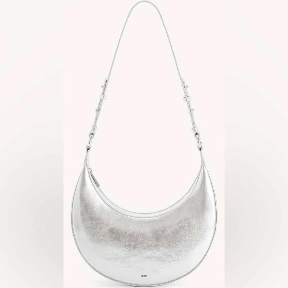 Carly Metallic Saddle Bag - Silver - Medium BRAND NEW IN BOX